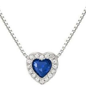 ALLMYLOVE necklace,925 silver,CZ, BLUE 240302/012