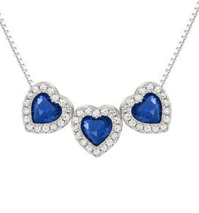 ALLMYLOVE necklace 925 silver,CZ, BLUE 240303/012