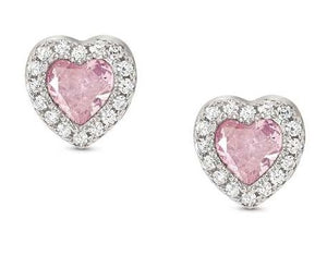ALLMYLOVE earrings 925 silver ,Cz PINK 240304/002