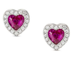ALLMYLOVE earrings  925 silver,CZ, RED 240304/006