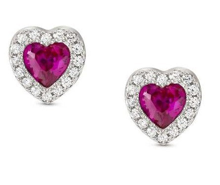ALLMYLOVE earrings  925 silver,CZ, RED 240304/006