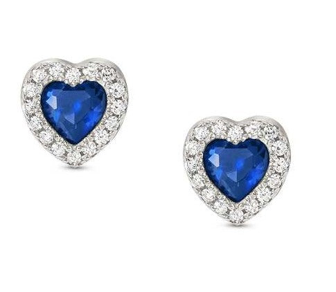 ALLMYLOVE earrings  925 silver CZ BLUE 240304/012