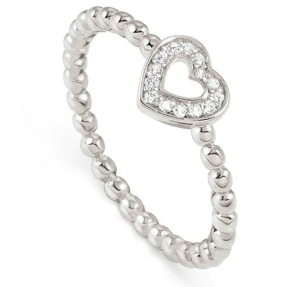 LOVECLOUD ring in 925 sterling silver and cz Silver Heart Size 15