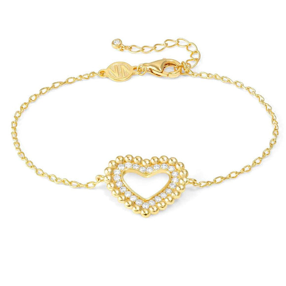 LOVECLOUD bracelet in 925 sterling silver and cz Yellow Gold Heart