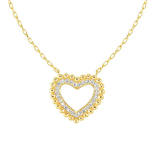 LOVECLOUD necklace in 925 sterling silver and cz Yellow Gold Heart