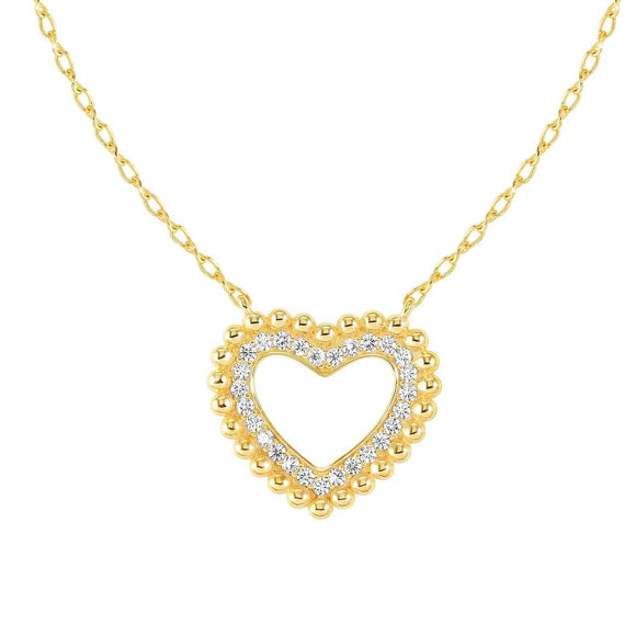 LOVECLOUD necklace in 925 sterling silver and cz Yellow Gold Heart