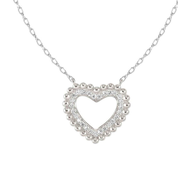 LOVECLOUD necklace in 925 sterling silver and cz Silver Heart