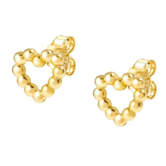 LOVECLOUD earrings in 925 sterling silver and LOBO Yellow Gold Heart