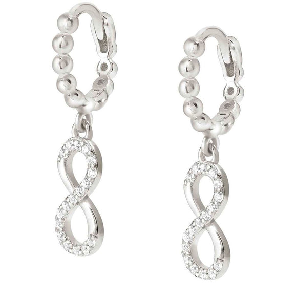 LOVECLOUD earrings in 925 sterling silver and CIRCLE cz Infinity Silver