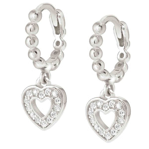 LOVECLOUD earrings in 925 sterling silver and CIRCLE cz Silver Heart
