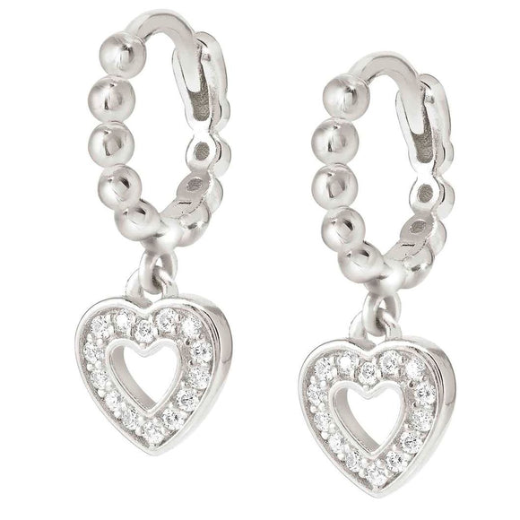 LOVECLOUD earrings in 925 sterling silver and CIRCLE cz Silver Heart