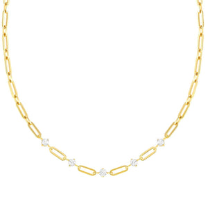 CHAINSOFSTYLE necklace,steel,cz Yellow Gold. 029401/012