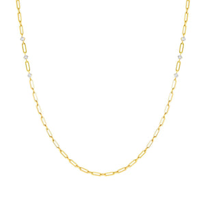 CHAINSOFSTYLE necklace,steel, LONG cz Yellow Gold 029402/012