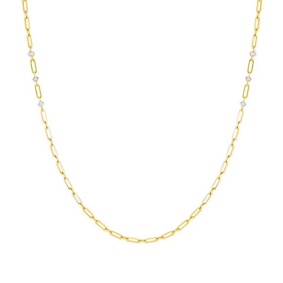 CHAINSOFSTYLE necklace,steel, LONG cz Yellow Gold 029402/012