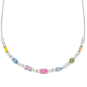 COLOUR WAVE necklace RICH 925 silver,CZ, Silver 149845/010