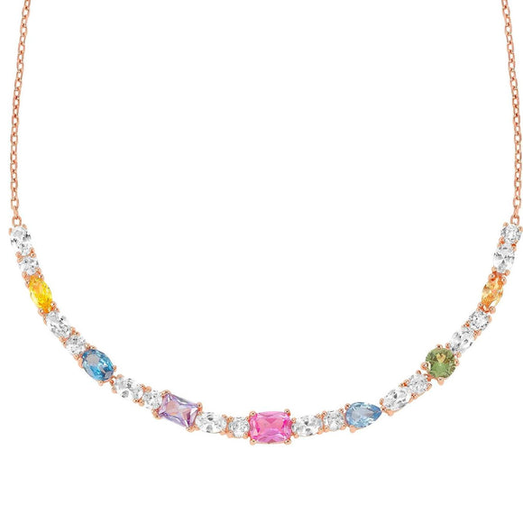 COLOUR WAVE necklace Rich, 925, silver, CZ, Rose Gold 149845/011