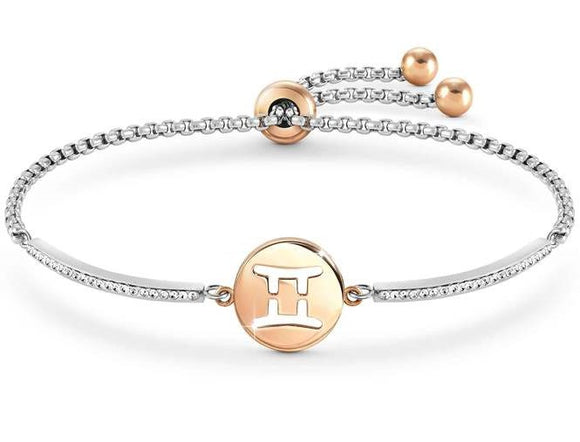 MILLELUCI bracelet Steel, crystals ZODIAC Gemini
