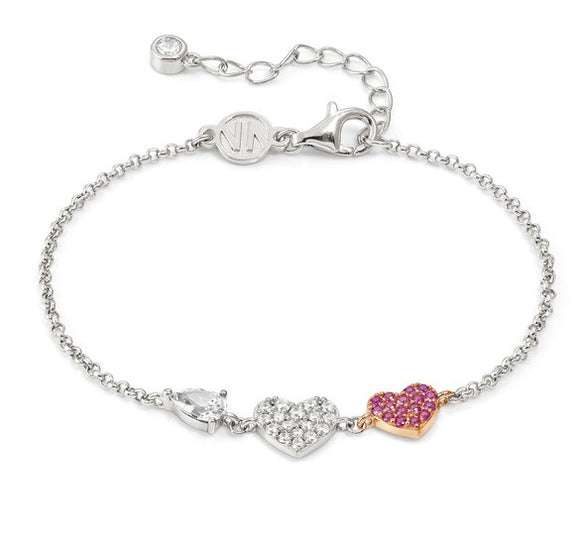 LUCENTISSIMA bracelets, 925 sterling silver, cz Rose Gold Heart