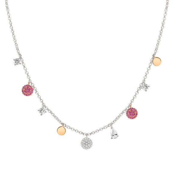 LUCENTISSIMA necklace, 925 sterling silver, cz (PENDANTS) Rose Gold Round