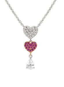 240704/002 LUCENTISSIMA necklace, 925 sterling silver, cz Rose Gold Heart