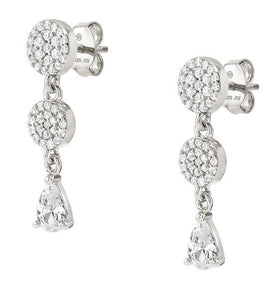 LUCENTISSIMA earrings. 925 sterling silver, cz (PENDANTS) Silver Round
