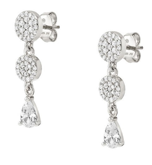 LUCENTISSIMA earrings. 925 sterling silver, cz (PENDANTS) Silver Round