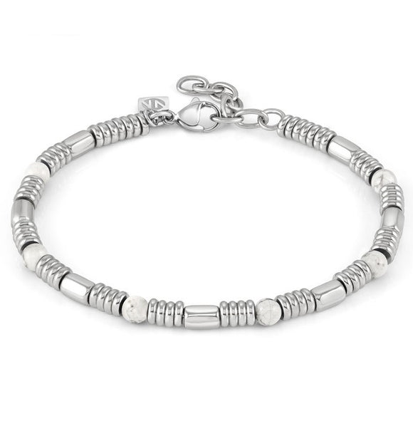 INSTINCTSTYLE bracelet ed. STONES  steel,stones WHITE TURQUOISE