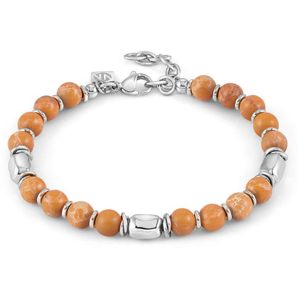 INSTINCTSTYLE bracelet ed. STONES,steel, ORANGE JASPER