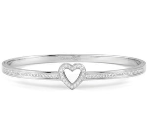 PRETTY BANGLES bracelet, steel, cz SYMBOLS SMALL SIZE Heart