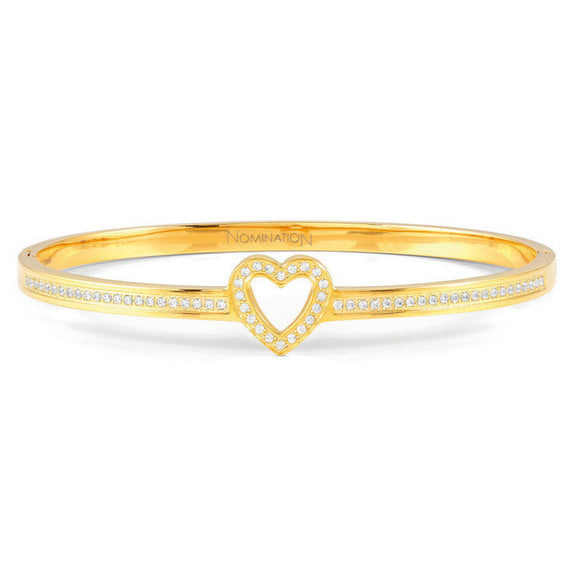PRETTY BANGLES bracelet, steel, cz SYMBOLS SMALL SIZE Gold Heart