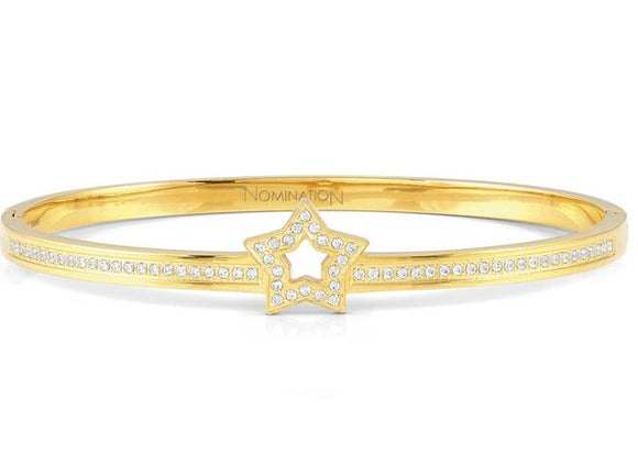PRETTY BANGLES bracelet, steel, cz SYMBOLS SMALL SIZE Gold Star
