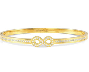 PRETTY BANGLES bracelet, steel, cz SYMBOLS SMALL SIZE Infinite Yellow Gold