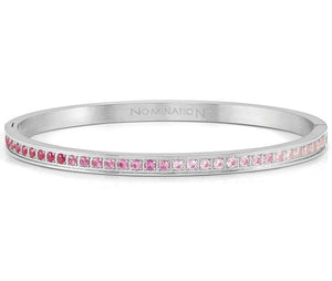 PRETTY BANGLES bracelet, steel, cz SIZE LARGE PINK
