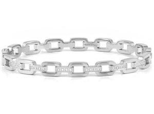PRETTY BANGLES bracelet, steel & cz CHAIN SIZE MEDIUM Steel