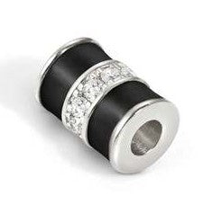 SEIMIA ed. FLORA, 925 sterling silver enamel, cz BLACK