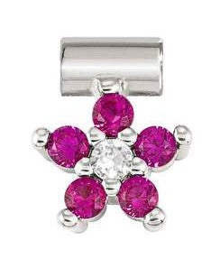 SEIMIA ed. FLORA, 925 sterling silver, cz (FLOWERS) RED