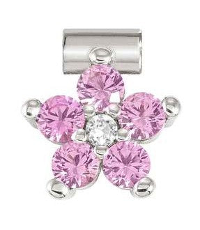 SEIMIA ed. FLORA, 925 sterling silver, cz (LARGE FLOWERS) PINK