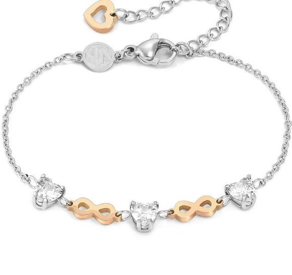 PRINCIPESSINA bracelets , steel, BI-TONE fin. CZ Infinite