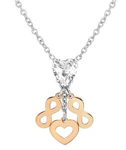 PRINCIPESSINA necklace, steel, BI-TONE fin. cz PENDANTS Infinity