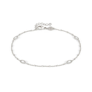 ANKLETS anklet  925 sterling silver cz Navette