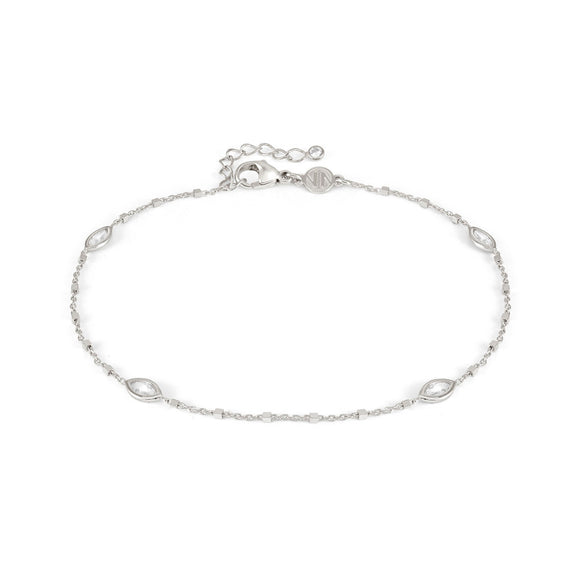 ANKLETS anklet  925 sterling silver cz Navette