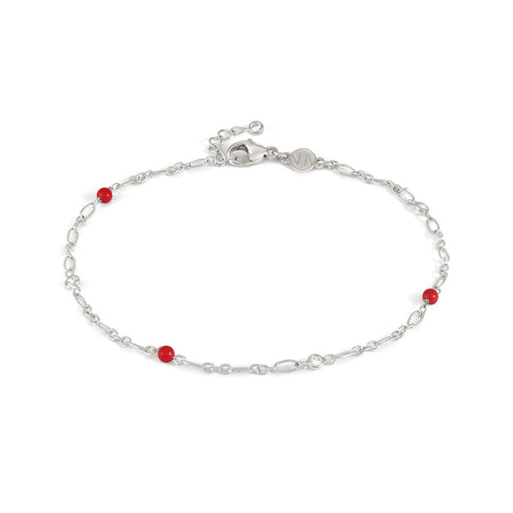 ANKLETS anklet 925 sterling silver, cz  STONE CORAL