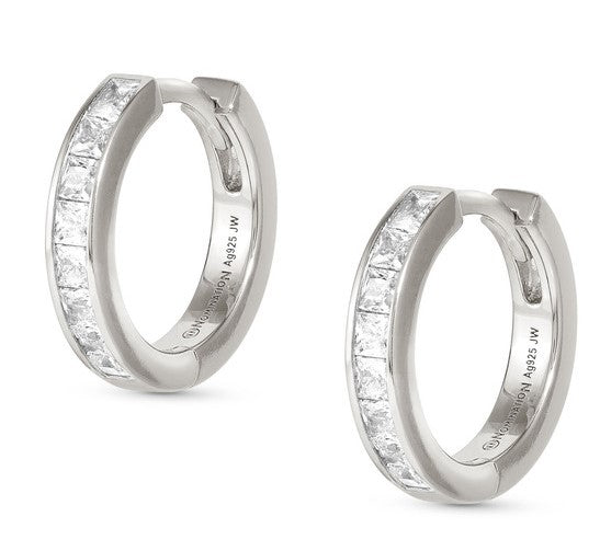 CARISMATICA earrings  925 sterling silver  cz WHITE fin. Silver
