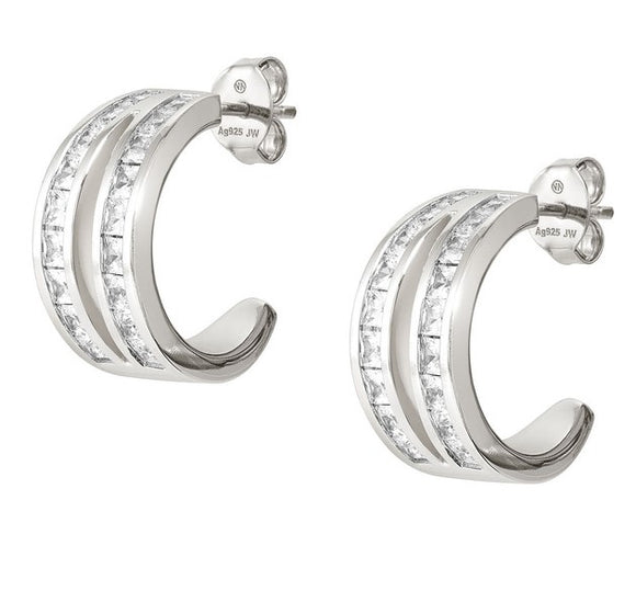 CARISMATICA earrings  925 sterling silver  cz (RICCHI) WHITE fin. Silver