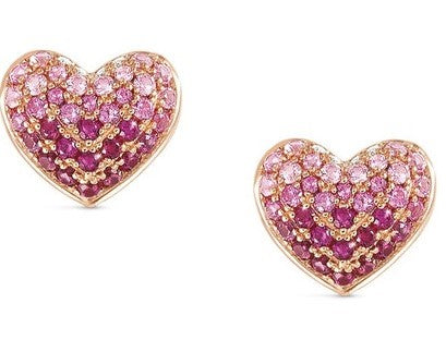 CRYSALIS earrings  925 sterling silver BI-TONE fin.  cz Heart