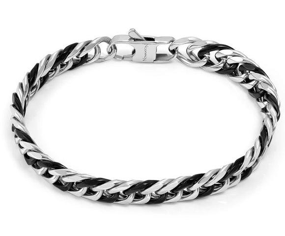 BEYOND bracelet ed. HYPER , TWO-TONE steel CURB LARGE