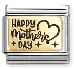 030166/36 Classic PLATES (IC), steel, 18k gold Happy mother's day