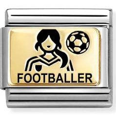 030166/48 Classic  steel, 18k gold Woman footballer