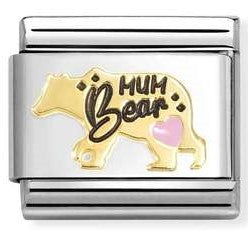 030272/81 Classic steel, enamel,18k gold Mum bear PINK