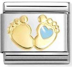 030272/86 Classic  steel, enamel , 18k gold BLUE foot
